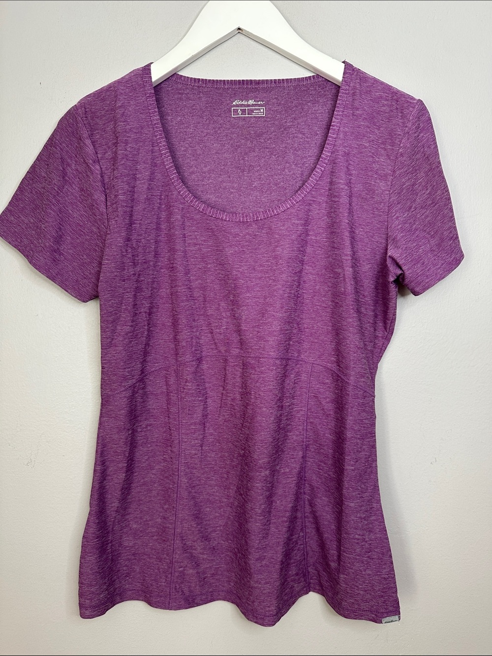 Eddie Bauer Heathered Purple Scoop Neck Short Sleeve Tee size M